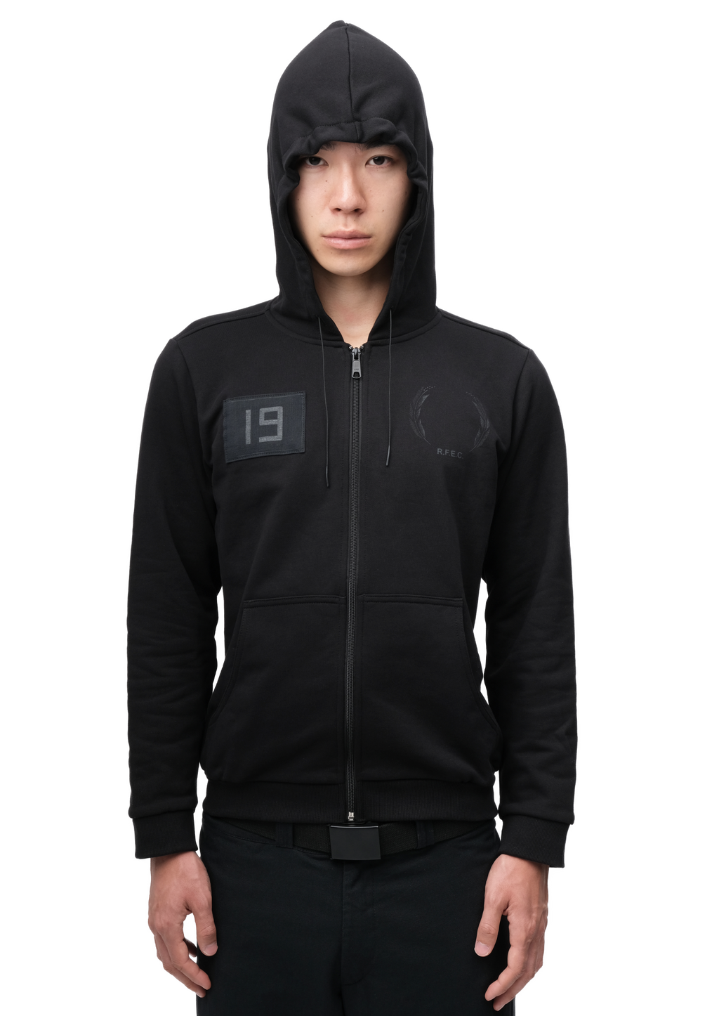 SLIM FIT ZIP-UP BLACK