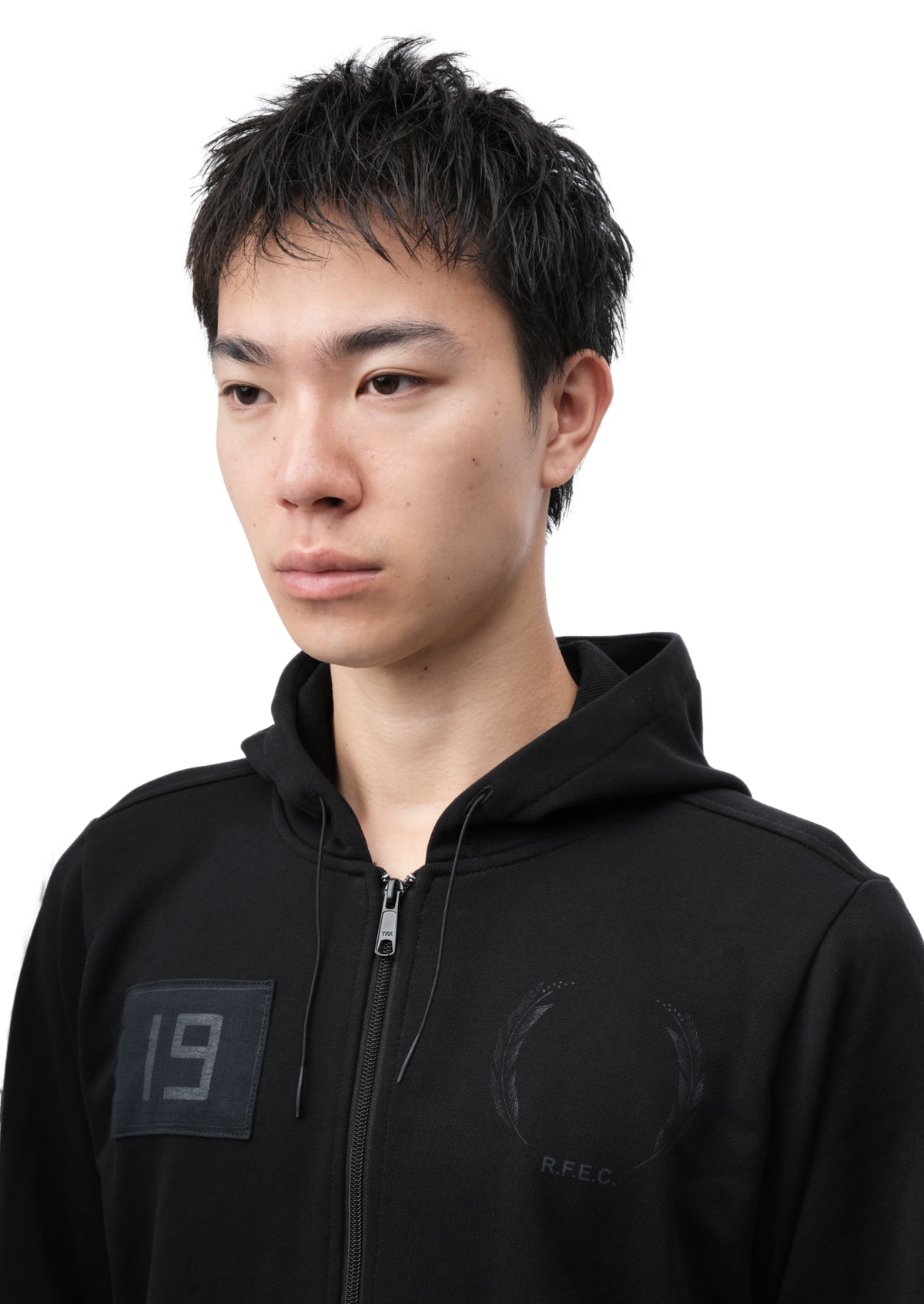 SLIM FIT ZIP-UP BLACK
