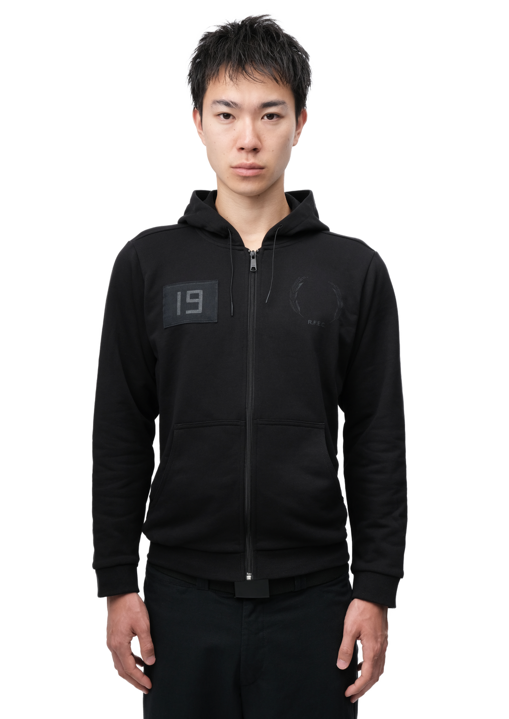 SLIM FIT ZIP-UP BLACK