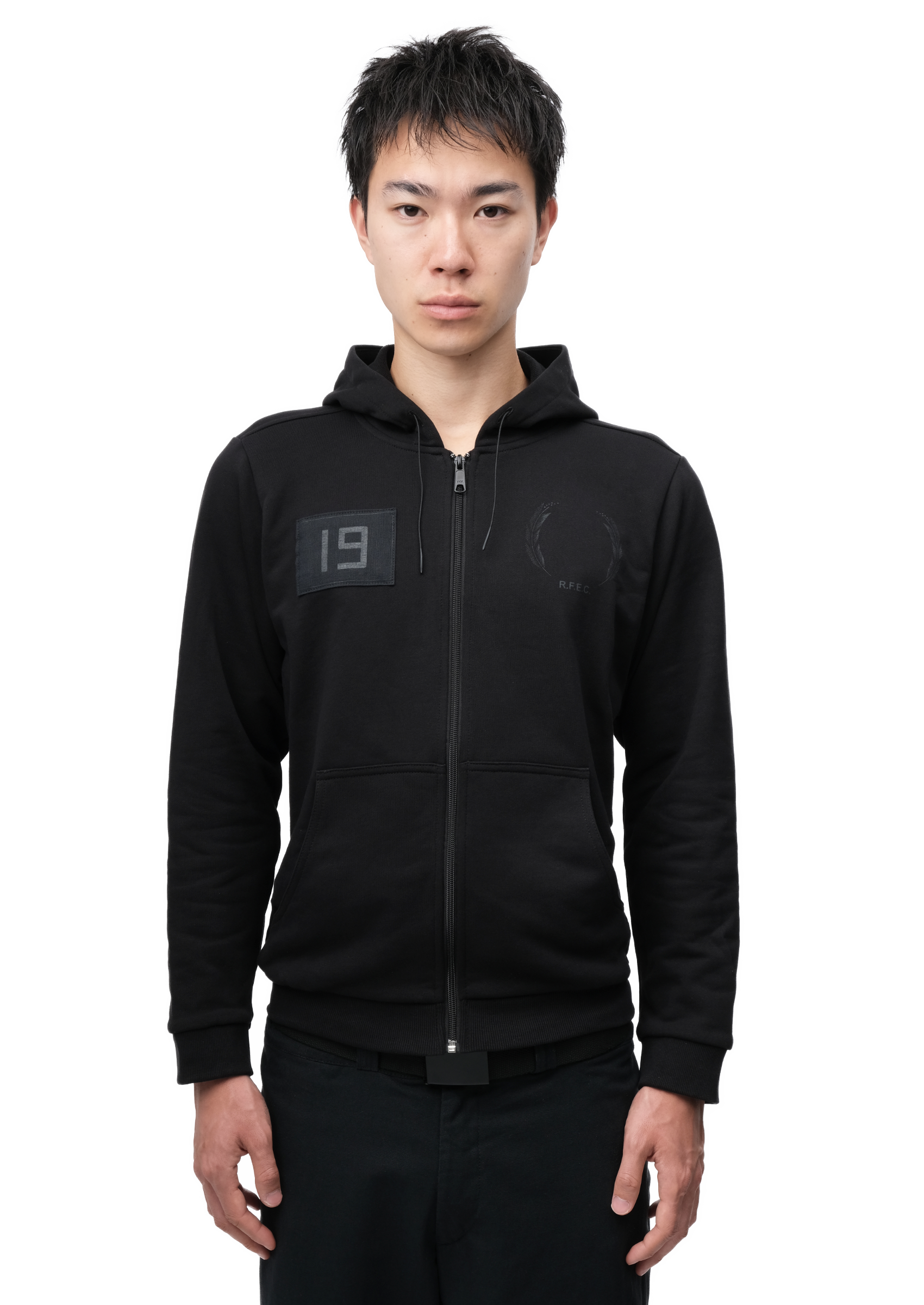 SLIM FIT ZIP-UP BLACK